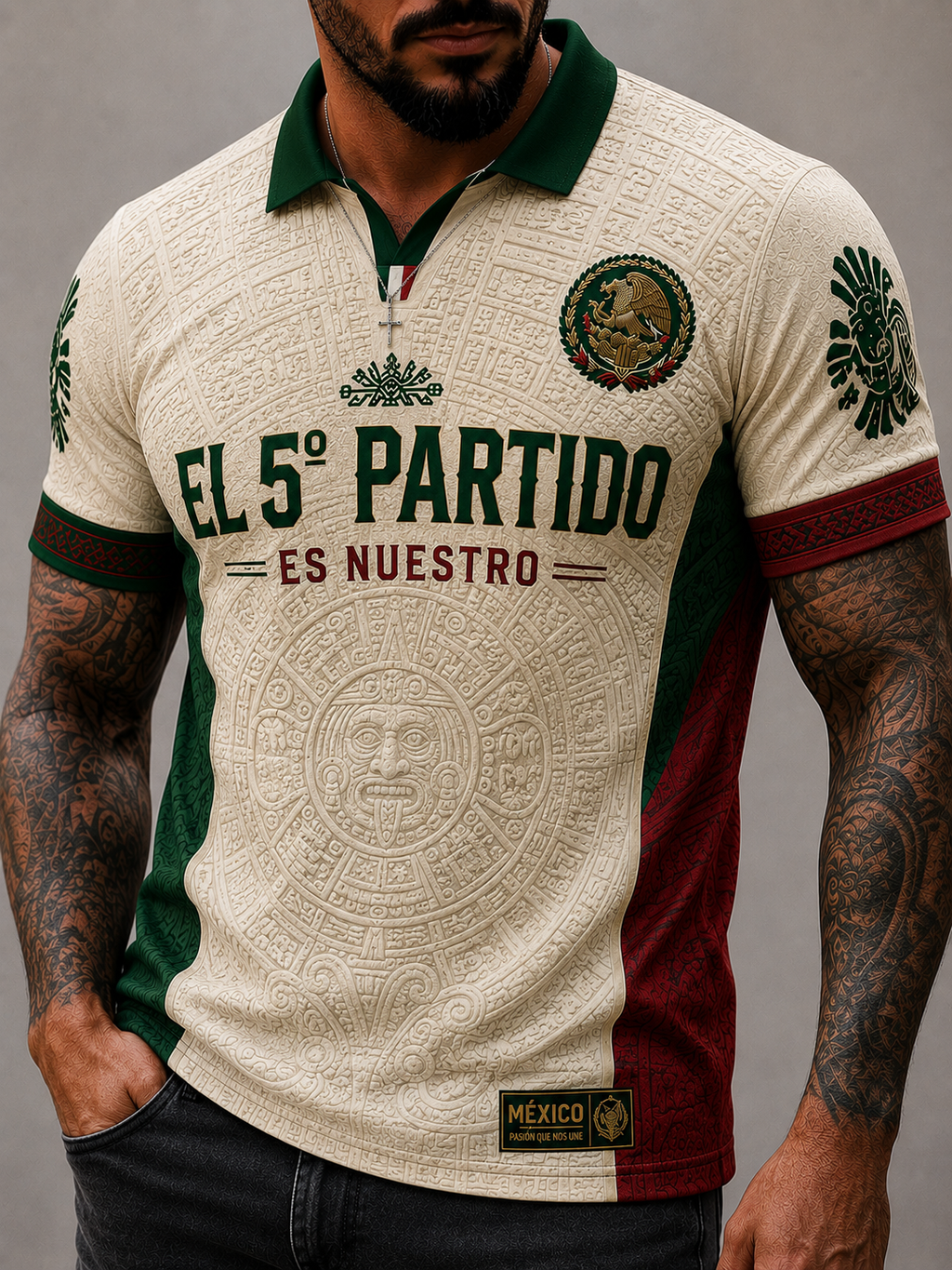 Camiseta estampada para hombre con el lema "El 5° partido es nuestro"