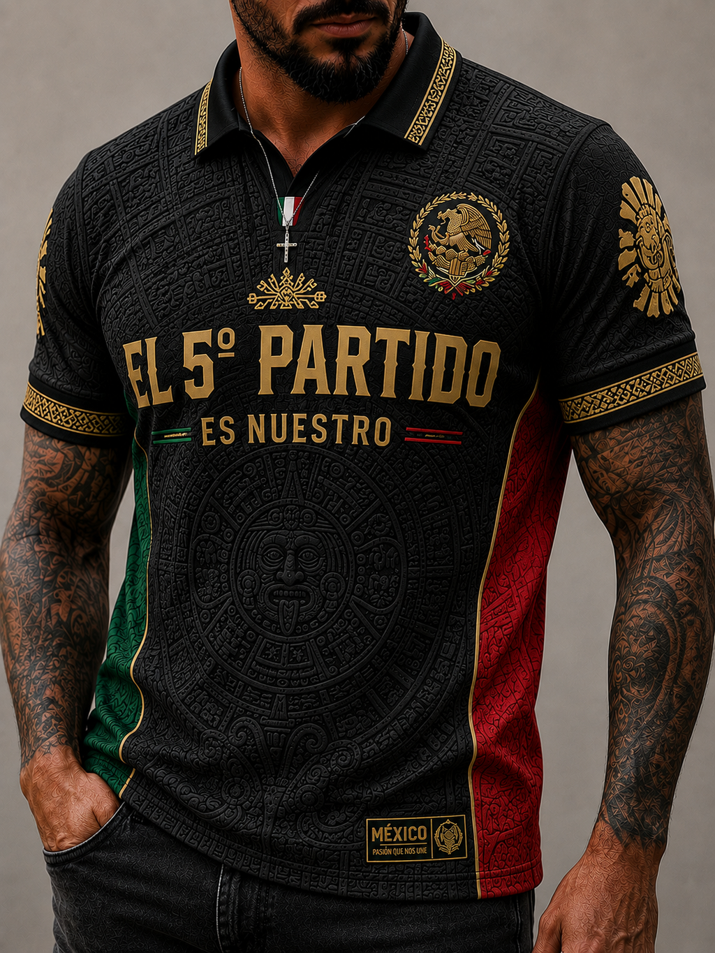 Camiseta estampada para hombre con el lema "El 5° partido es nuestro"