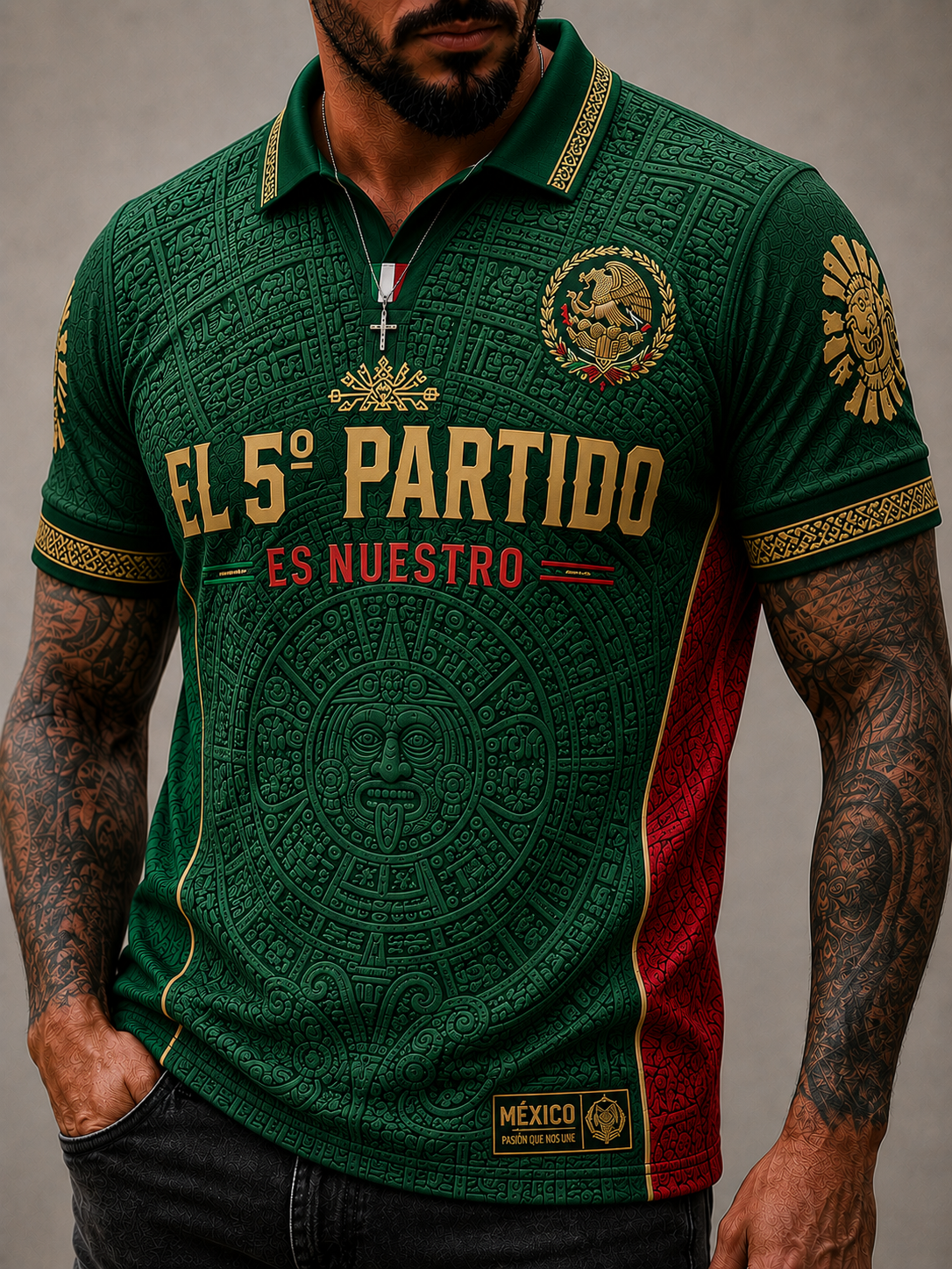 Camiseta estampada para hombre con el lema "El 5° partido es nuestro"