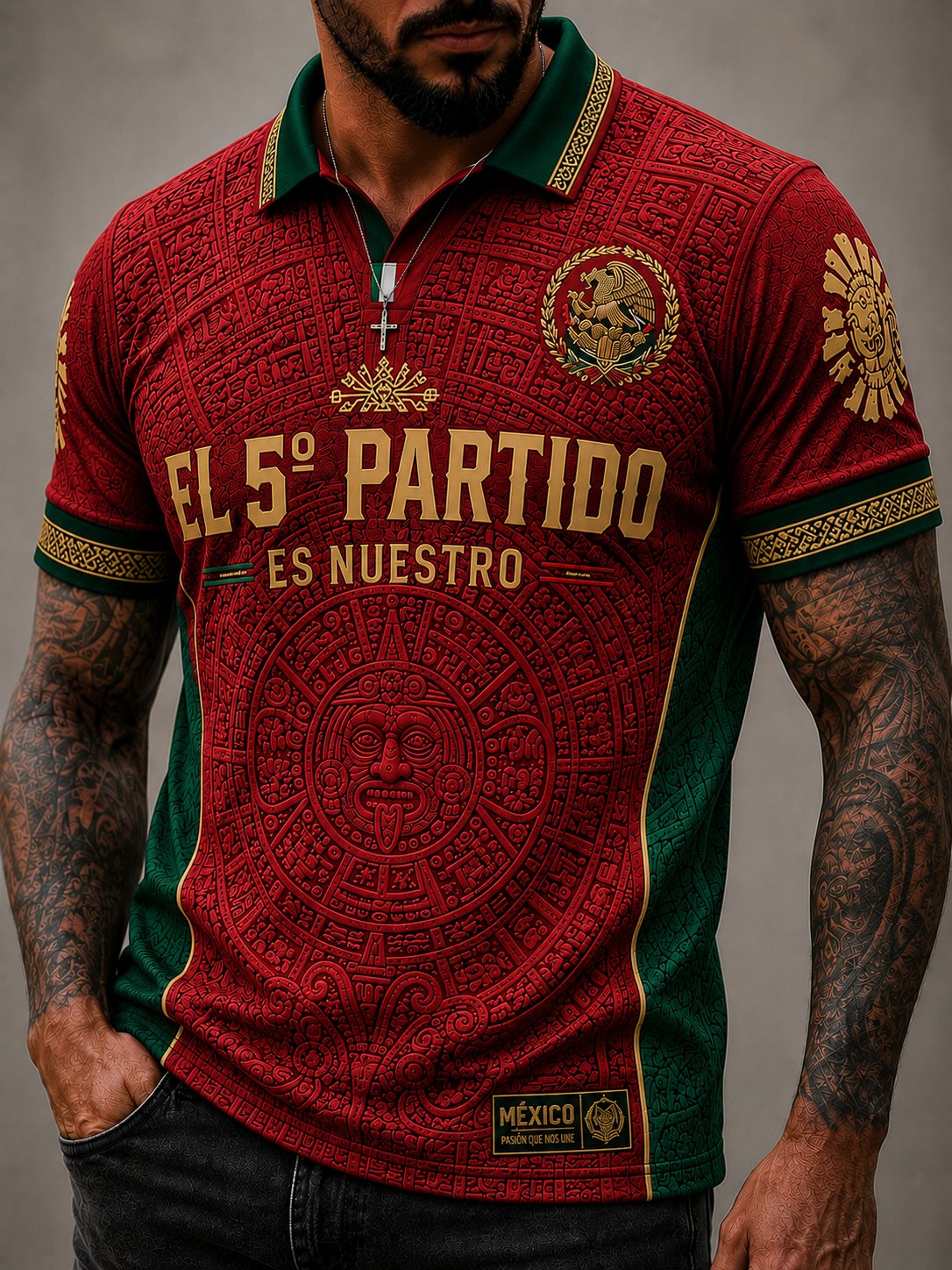 Camiseta estampada para hombre con el lema "El 5° partido es nuestro"