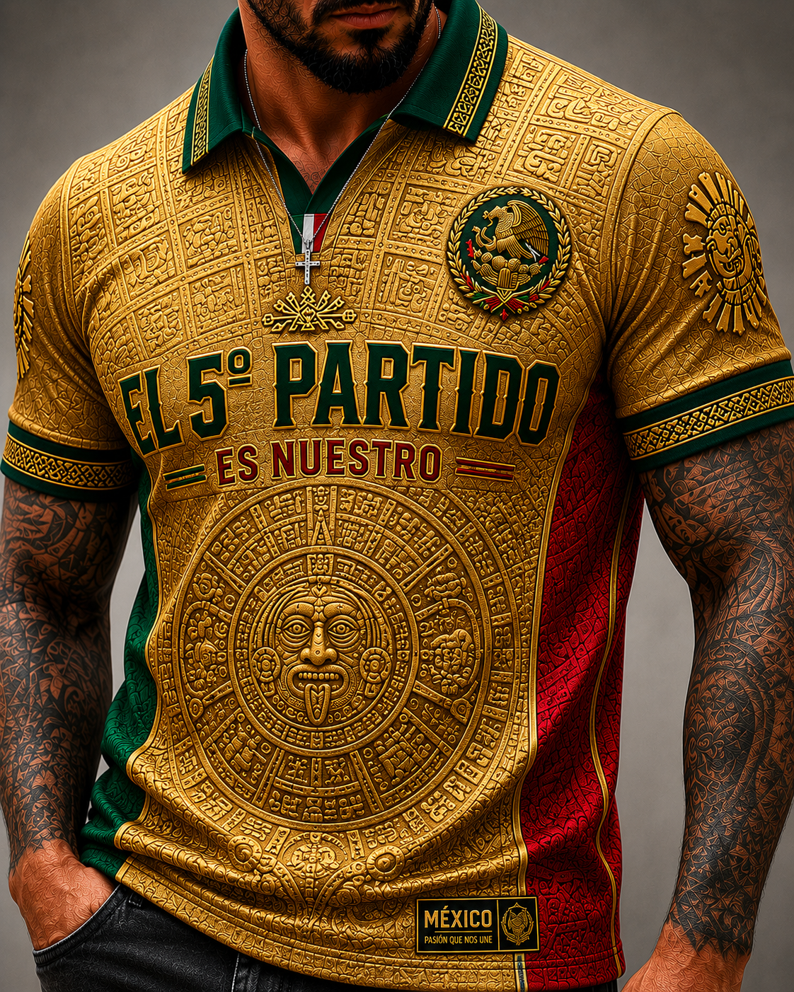Camiseta estampada para hombre con el lema "El 5° partido es nuestro"