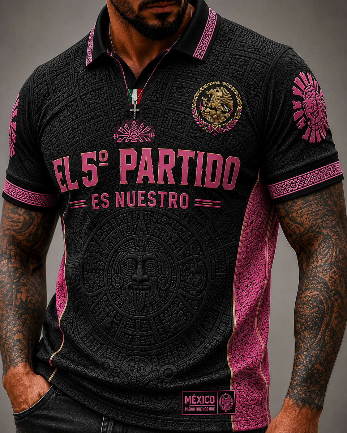 Camiseta estampada para hombre con el lema "El 5° partido es nuestro"