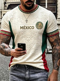 Camiseta estampada para hombre con el lema "Orgullo mexicano"